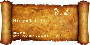 Wingert Lili névjegykártya